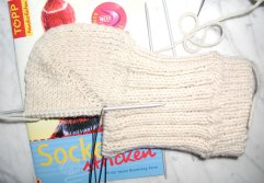 my very first knitted sock heel